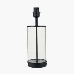 Westwood Clear Glass and Black Metal Table Lamp Base - thumbnail 2