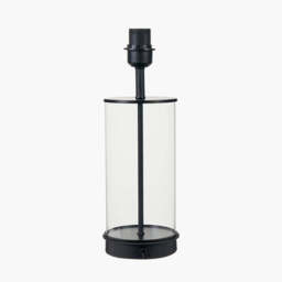 Westwood Clear Glass and Black Metal Table Lamp Base - thumbnail 3