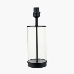 Westwood Clear Glass and Black Metal Table Lamp Base - thumbnail 1