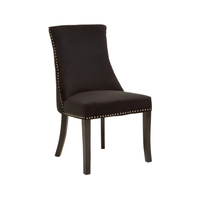 Kensington Townhouse Black Velvet Dining Chair - image 1
