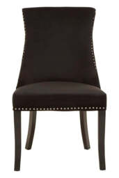 Kensington Townhouse Black Velvet Dining Chair - thumbnail 3
