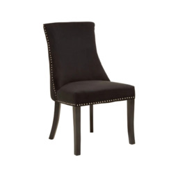 Kensington Townhouse Black Velvet Dining Chair - thumbnail 1