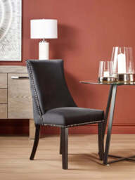 Kensington Townhouse Black Velvet Dining Chair - thumbnail 2