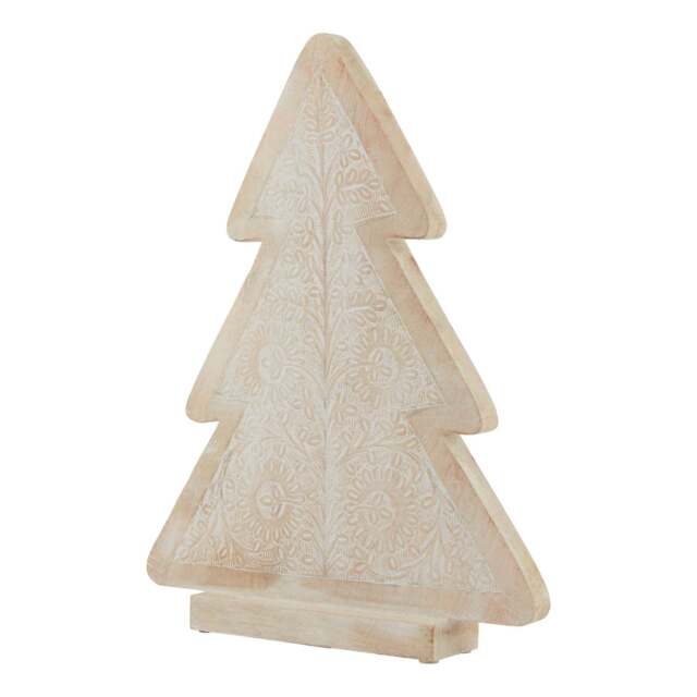 White Wash Collection Wooden Large Patterned Decorative Tree - image 1