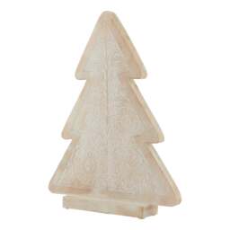 White Wash Collection Wooden Large Patterned Decorative Tree - thumbnail 1