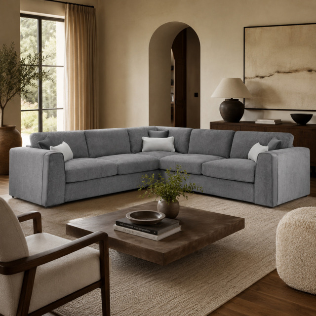 Naples Sofa Grey Large Corner - image 1