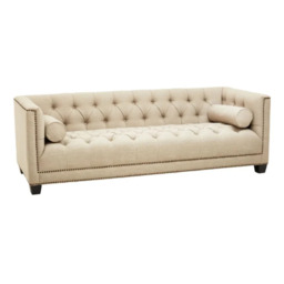 Surina 3 Seat Stone Fabric Sofa - thumbnail 2