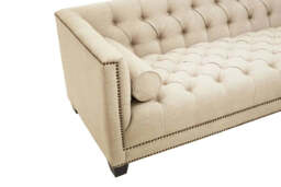 Surina 3 Seat Stone Fabric Sofa - thumbnail 3