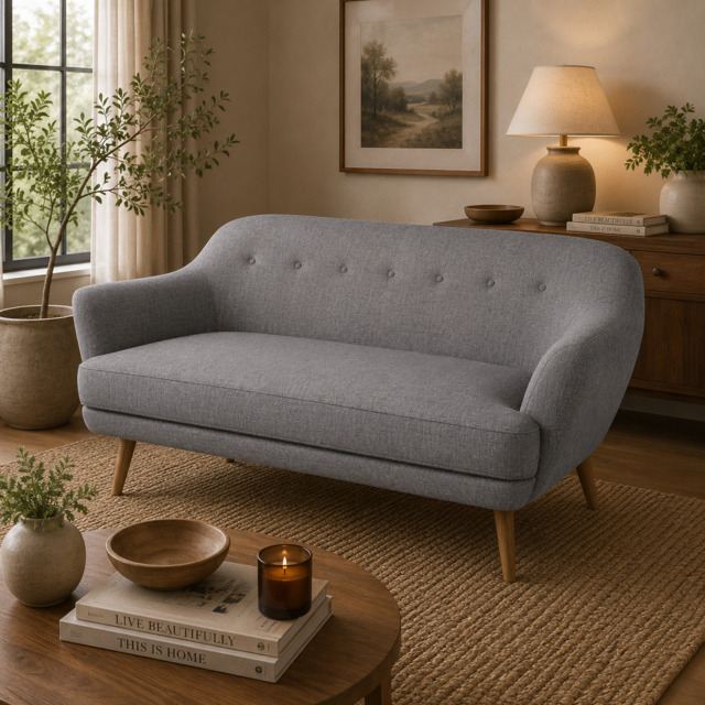 Three Seater Sofa Light Grey - image 1