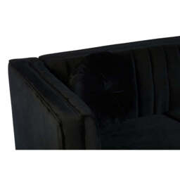 Farah Two Seat Black Velvet Sofa - thumbnail 6