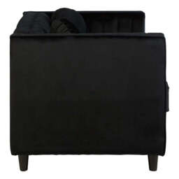 Farah Two Seat Black Velvet Sofa - thumbnail 4