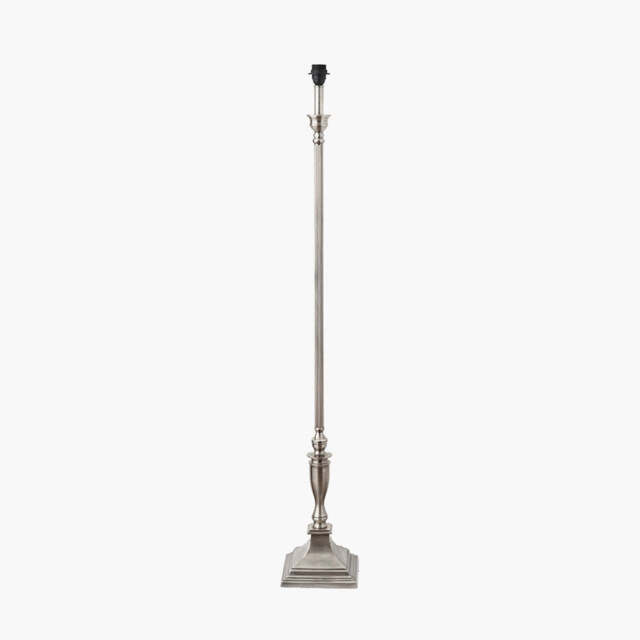 Canterbury Antique Silver Metal Floor Lamp Base - image 1