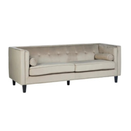 Felisa 3 Seat Mink Velvet Sofa - thumbnail 2