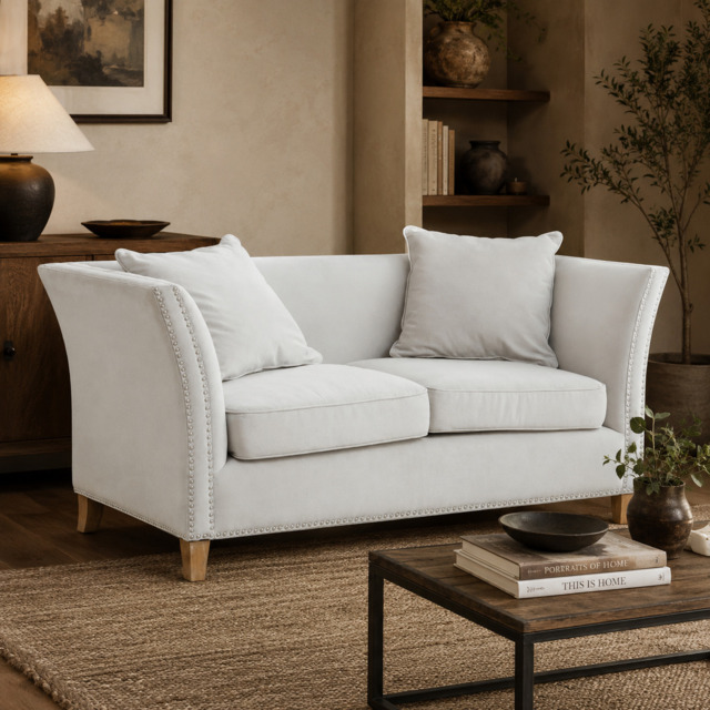 Sutton Two Seat Grey Fabric Sofa - image 1