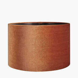 Bow 35cm Tobacco Velvet Cylinder Lampshade - thumbnail 1