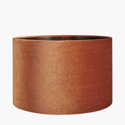 Bow 35cm Tobacco Velvet Cylinder Lampshade - thumbnail 2