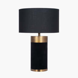 Dempsey Black Velvet and Antique Gold Metal Table Lamp Base - thumbnail 2