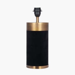 Dempsey Black Velvet and Antique Gold Metal Table Lamp Base - thumbnail 1