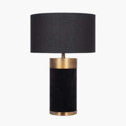 Dempsey Black Velvet and Antique Gold Metal Table Lamp Base - thumbnail 6