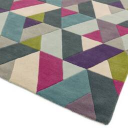 Funk Rug 140x200cm 02 Chevron Blue Green Rug - thumbnail 4