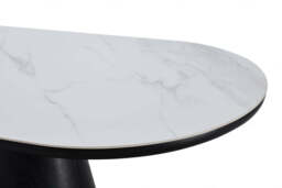 Bianca Oval Dining Table Black & White Sintered Stone - thumbnail 4