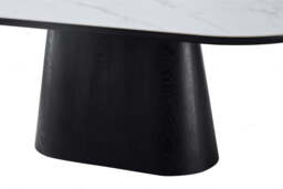 Bianca Oval Dining Table Black & White Sintered Stone - thumbnail 5