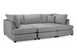 Carnaby Sofa Grey U Shape Corner Morgan - Malvern - Somerford - Calix - Euphoria - Plush Style - thumbnail 4