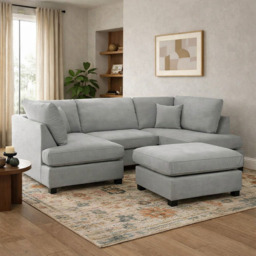 Carnaby Sofa Grey U Shape Corner Morgan - Malvern - Somerford - Calix - Euphoria - Plush Style