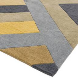 Reef Rug 160x230cm RF02 Big Zig Ochre Grey Rug - thumbnail 3
