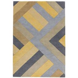 Reef Rug 160x230cm RF02 Big Zig Ochre Grey Rug - thumbnail 1