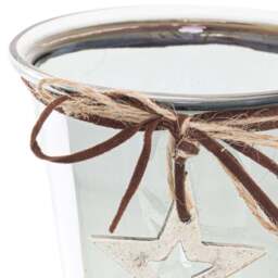 Smoked Midnight Hammered Star Small Candle Holder - thumbnail 2