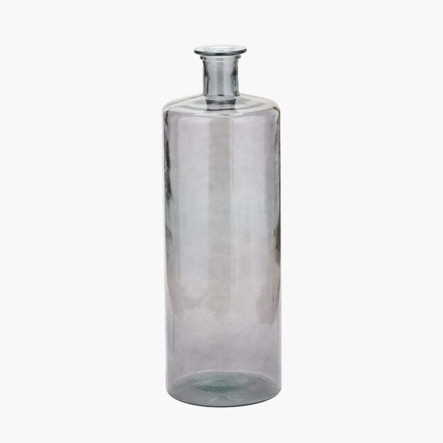 Grey Recycled Glass Bottle Vase Tall - image 1