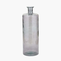 Grey Recycled Glass Bottle Vase Tall - thumbnail 1
