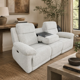 Owen Power Recliner Beige 3 Seater - thumbnail 1