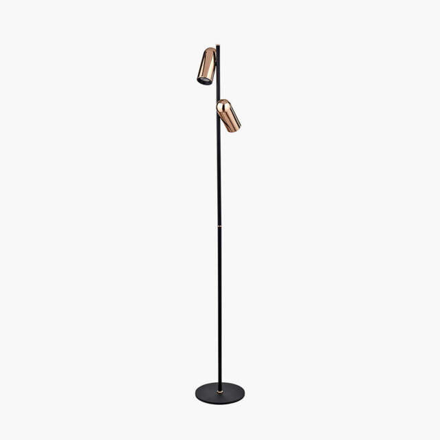 Xena Black and Rose Gold Metal LED Floor Lamp - image 1