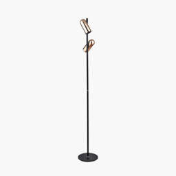Xena Black and Rose Gold Metal LED Floor Lamp - thumbnail 3
