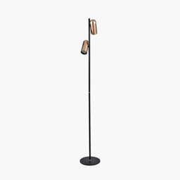 Xena Black and Rose Gold Metal LED Floor Lamp - thumbnail 4