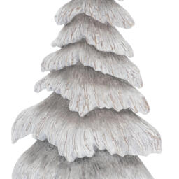 Carved Wood Effect Grey Small Snowy Tree - thumbnail 2