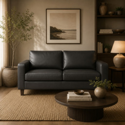 Model 28 - 3 Seater Sofa PU Black - thumbnail 1