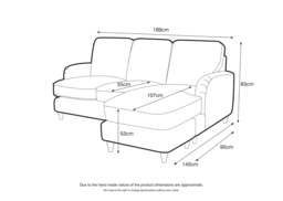 Right Hand Chaise Sofa Manhattan Apricot The Great Sofa Company - Piper - Vienna - Arthur - Emeline - Swift - Morris - thumbnail 5