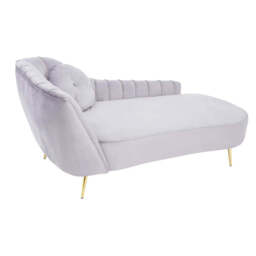 Felizia Grey Left Arm Velvet Chaise - thumbnail 2