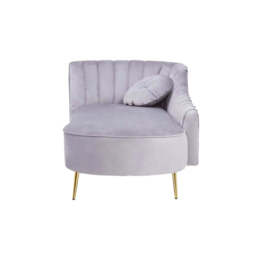 Felizia Grey Left Arm Velvet Chaise - thumbnail 5