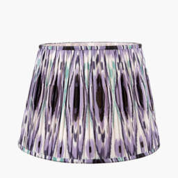 Izara 40cm Lilac Ikat Patterned Mushroom Pleat Tapered Lampshade - thumbnail 2