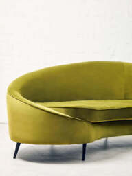 Hasina Three Seat Olive Velvet Sofa - thumbnail 5