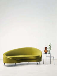 Hasina Three Seat Olive Velvet Sofa - thumbnail 2