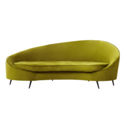 Hasina Three Seat Olive Velvet Sofa - thumbnail 1
