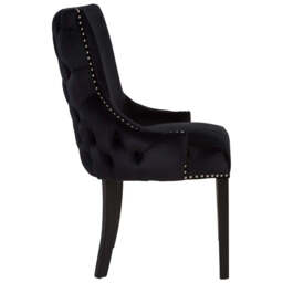 Kensington Townhouse Black Velvet Studded Dining Chair - thumbnail 2