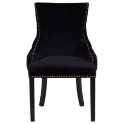 Kensington Townhouse Black Velvet Studded Dining Chair - thumbnail 4