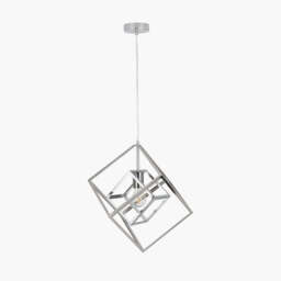 Alessio Shiny Nickel Metal Cube Pendant