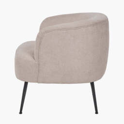 Aviana Natural Chenille and Black Metal Tub Chair - thumbnail 3